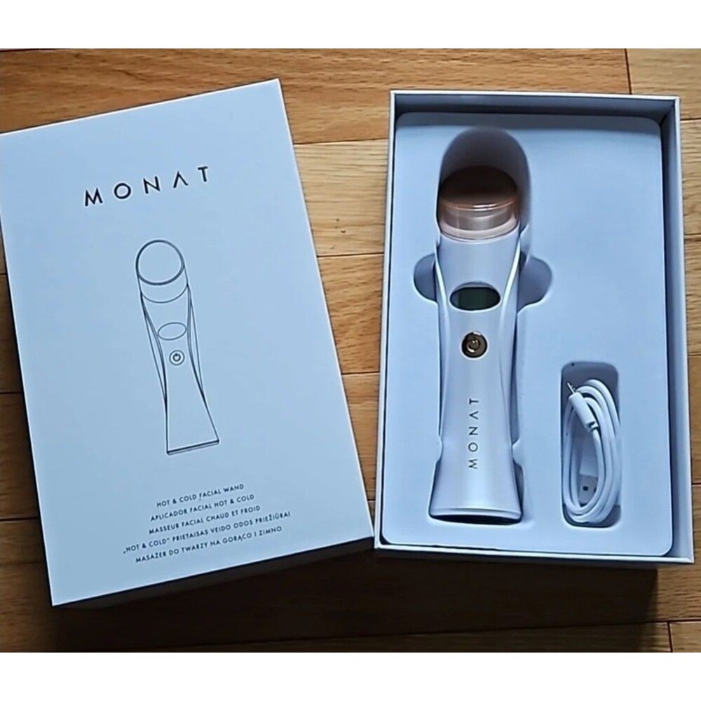 New MONAT Hot & Cold Quality Facial Wand ROSEGOLD NiB